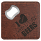 Custom Football Leatherette Coaster with Opener - Leatherette