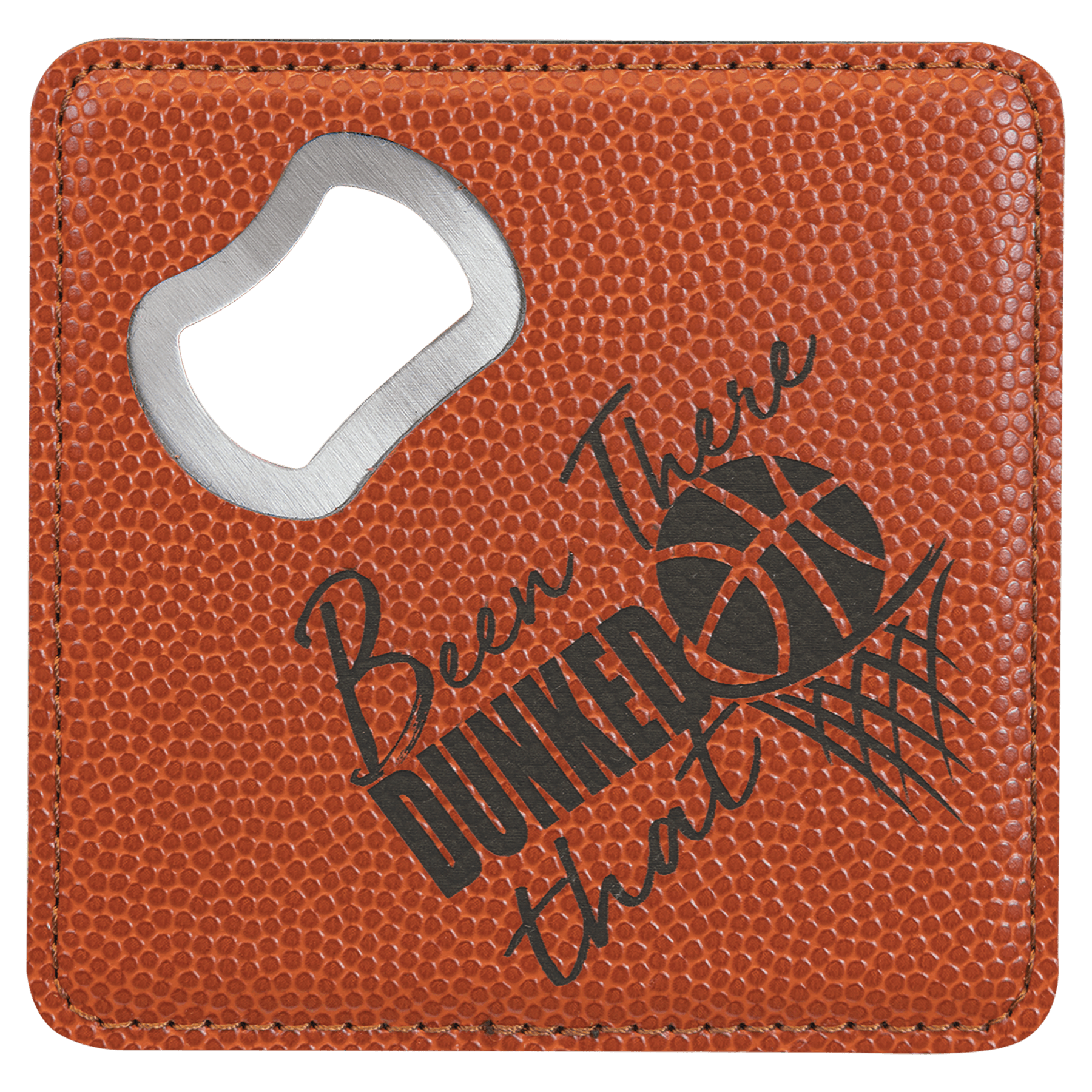 Custom Basketball Leatherette Coaster with Opener - Leatherette