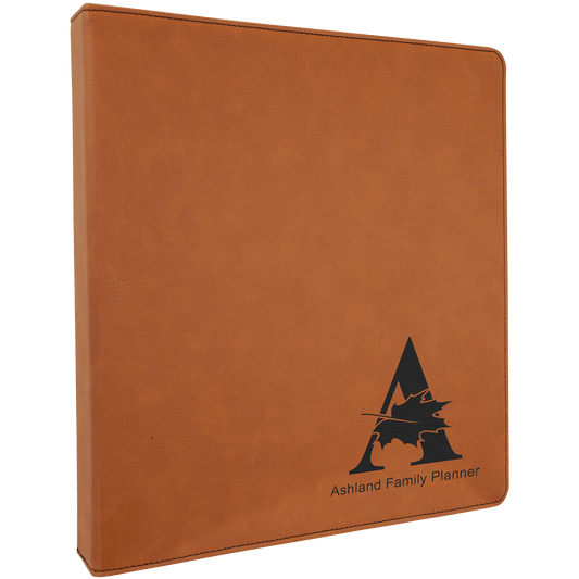 Personalized Rawhide Laserable Leatherette 3 Ring Binder with 1 Slant D Rings