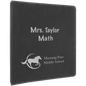 Personalized Black/Silver 3 Ring Binder with 1 Slant D Rings - Leather