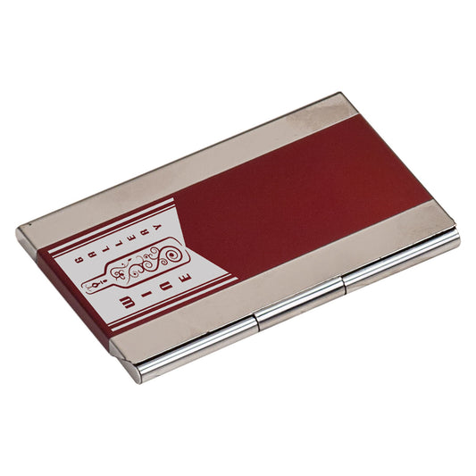 Personalized Red Metal Business Card Case - Stainless Steel