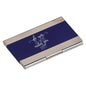 Personalized Blue Metal Business Card Case - Stainless Steel