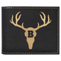 Personalized Black/Gold Leatherette Bifold Wallet with Flip ID - Leatherette