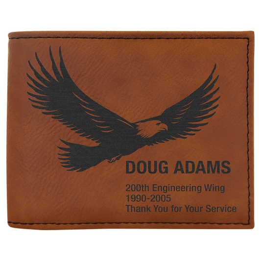 Personalized Rawhide Leatherette Bifold Wallet with Flip ID - Leatherette