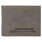 Personalized Gray Leatherette Bifold Wallet with Flip ID - Leatherette