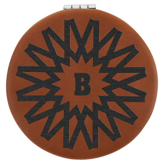 Personalized Rawhide Leatherette Compact Mirror - Leatherette