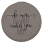Personalized Gray Leatherette Compact Mirror - Leatherette