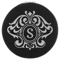 Personalized Black/Silver Leatherette Compact Mirror - Leatherette