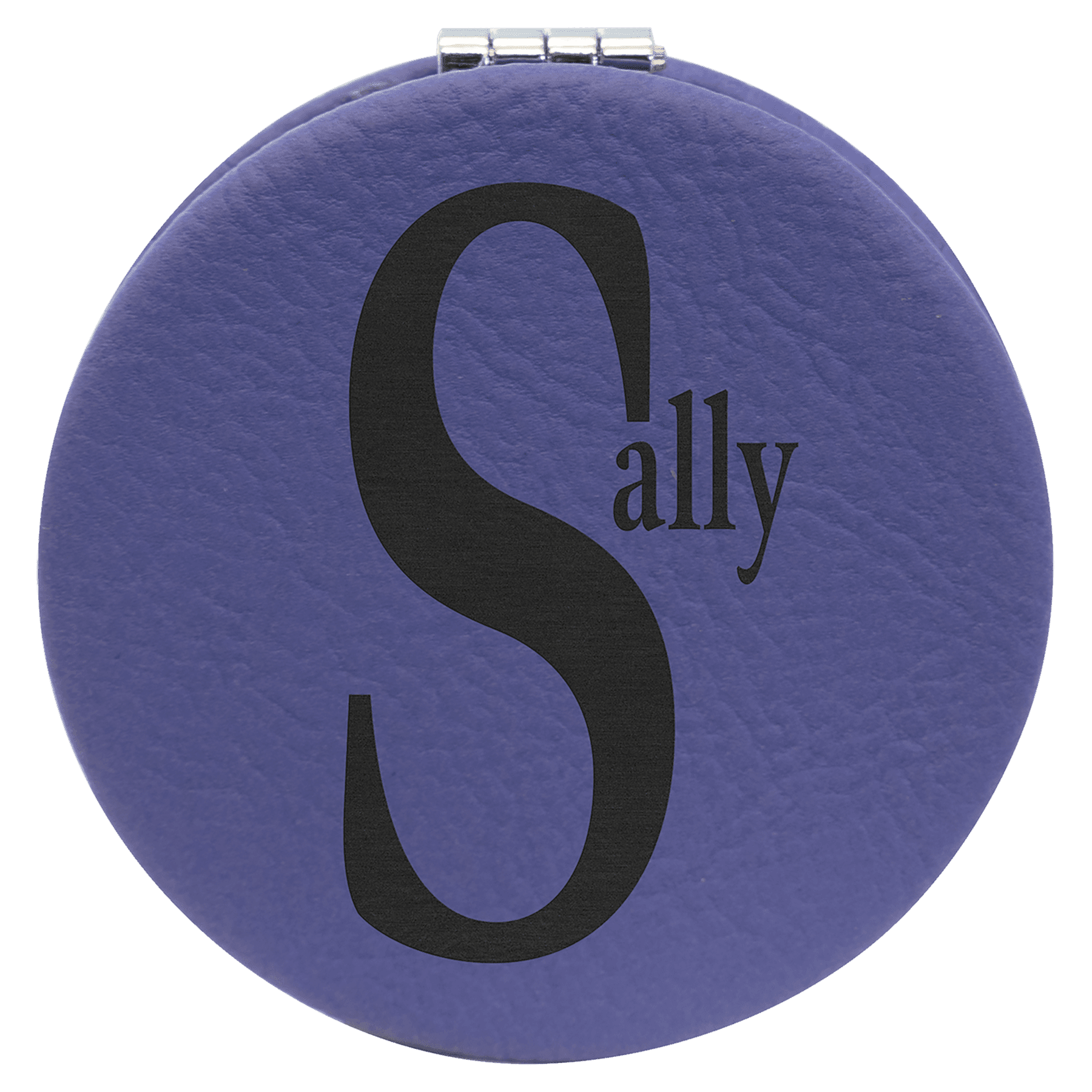 Personalized Purple Leatherette Compact Mirror - Leatherette