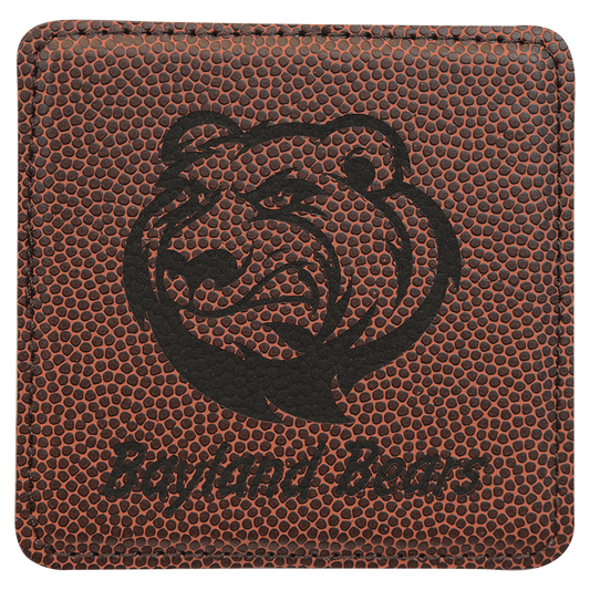 Custom Football Leatherette Square Coaster - Leatherette