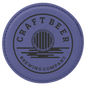 Custom Purple Leatherette Round Coaster - Leatherette