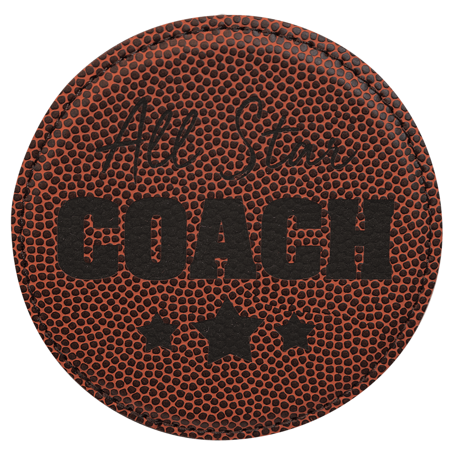 Custom Football Leatherette Round Coaster - Leatherette