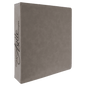 Personalized Gray Leatherette 3-Ring Binder with 2 Slant D Rings - Leather
