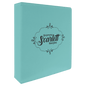 Personalized Teal Leatherette 3-Ring Binder with 2 Slant D Rings - Leather
