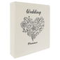 Personalized White Leatherette 3-Ring Binder with 2 Slant D Rings - Leather