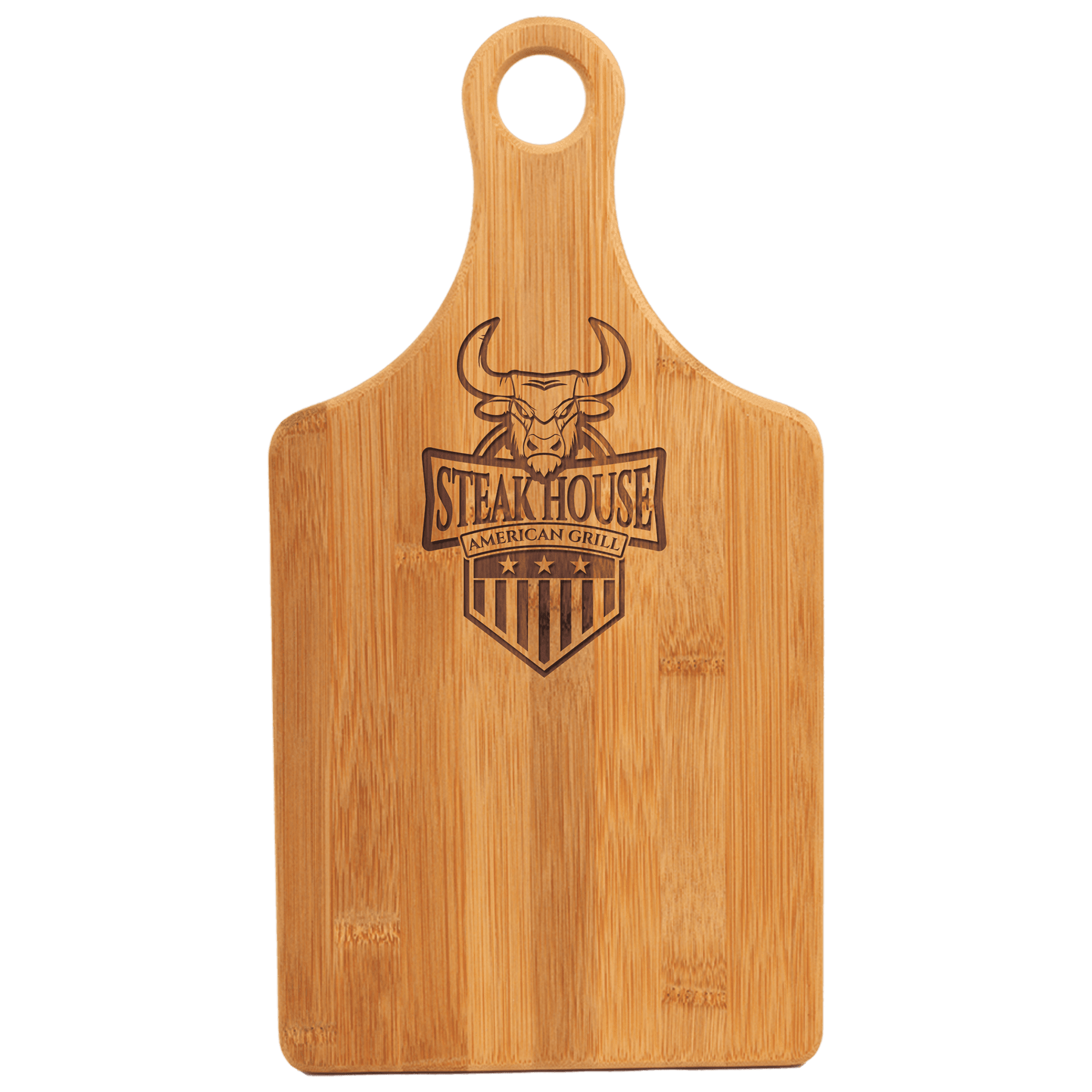 Custom Bamboo Paddle Shaped Cutting Board