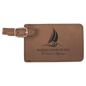 Personalized Dark Brown Leatherette Luggage Tag - Leatherette