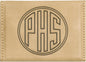 Personalized Light Brown Leatherette Hard Business Card Case with Magnetic Closure - Leatherette