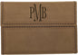 Personalized Dark Brown Leatherette Hard Business Card Case with Magnetic Closure - Leatherette