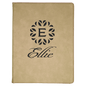 Personalized Light Brown Leatherette Portfolio - Leatherette