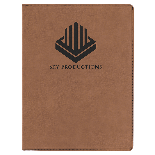 Personalized Dark Brown Leatherette Portfolio - Leatherette