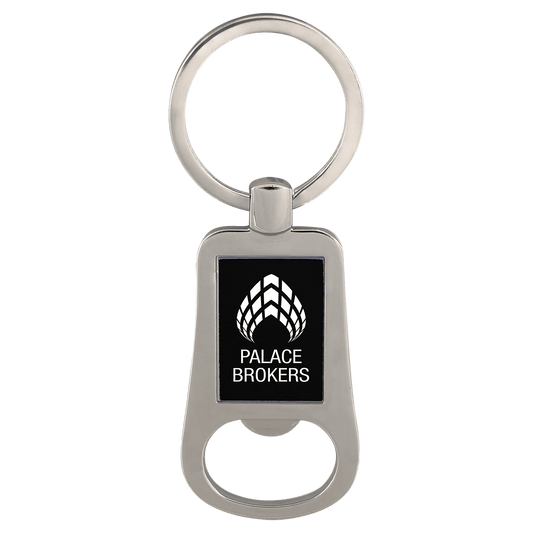 Black Personalized Bottle Opener Keychain