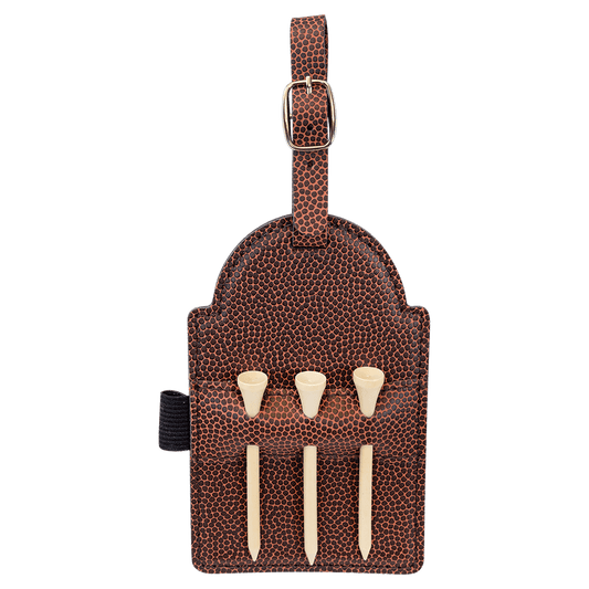 Personalized Football Leatherette Golf Bag Tag with Wooden Tees - Leatherette