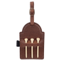 Personalized Football Leatherette Golf Bag Tag with Wooden Tees - Leatherette