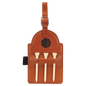 Personalized Basketball Leatherette Golf Bag Tag with Wooden Tees - Leatherette