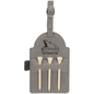 Personalized Gray Leatherette Golf Bag Tag with Wooden Tees - Leatherette
