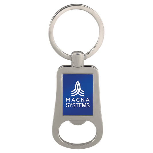 Blue Personalized Bottle Opener Keychain