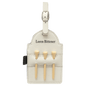 Personalized White Leatherette Golf Bag Tag with Wooden Tees - Leatherette