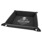 Personalized Black/Silver Leatherette Snap Up Tray - Leatherette