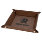 Personalized Dark Brown Leatherette Snap Up Tray - Leatherette