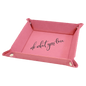 Personalized Pink Leatherette Snap Up Tray - Leatherette