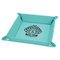 Personalized Teal Leatherette Snap Up Tray - Leatherette