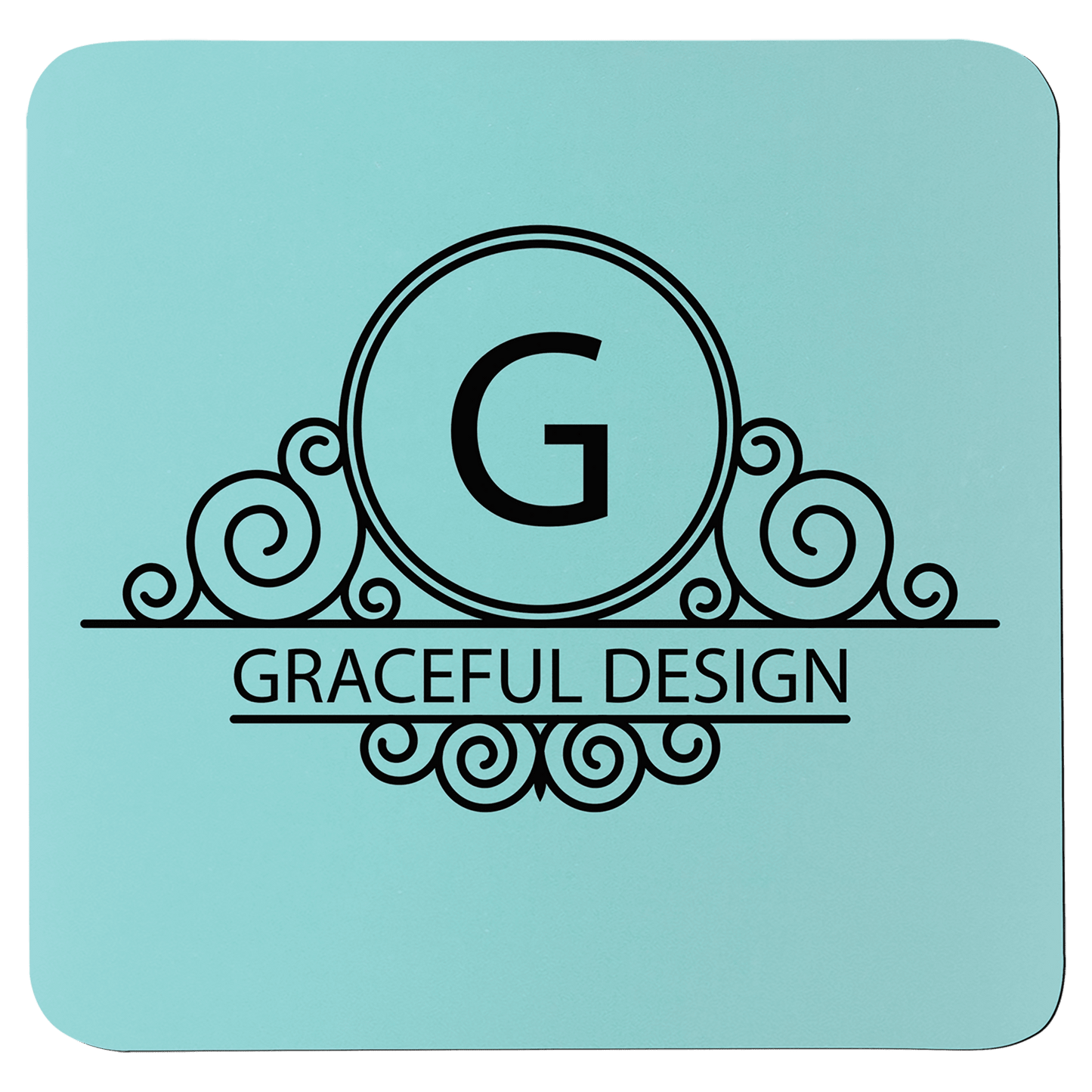 Custom Teal Square Silicone Grip Coaster