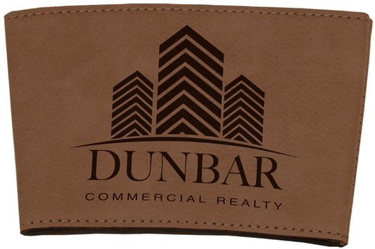 Dark Brown Leatherette Custom Mug Sleeve - Leatherette