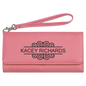 Personalized Pink Leatherette Wallet with Strap - Leatherette