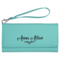 Personalized Teal Leatherette Wallet with Strap - Leatherette