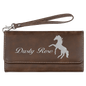 Personalized Rustic/Silver Leatherette Wallet with Strap - Leatherette