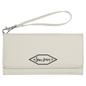 Personalized White Leatherette Wallet with Strap - Leatherette