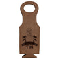 Custom Dark Brown Leatherette Wine Bag - Leatherette