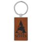 Rawhide Leatherette Rectangle Keychain with Metal Personalized Photo Frame - Leatherette