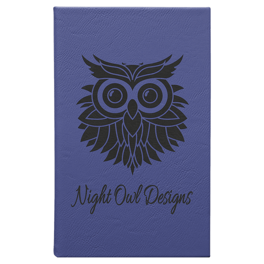 Personalized Purple Leatherette Sketch Book with White Unlined Paper - Leatherette