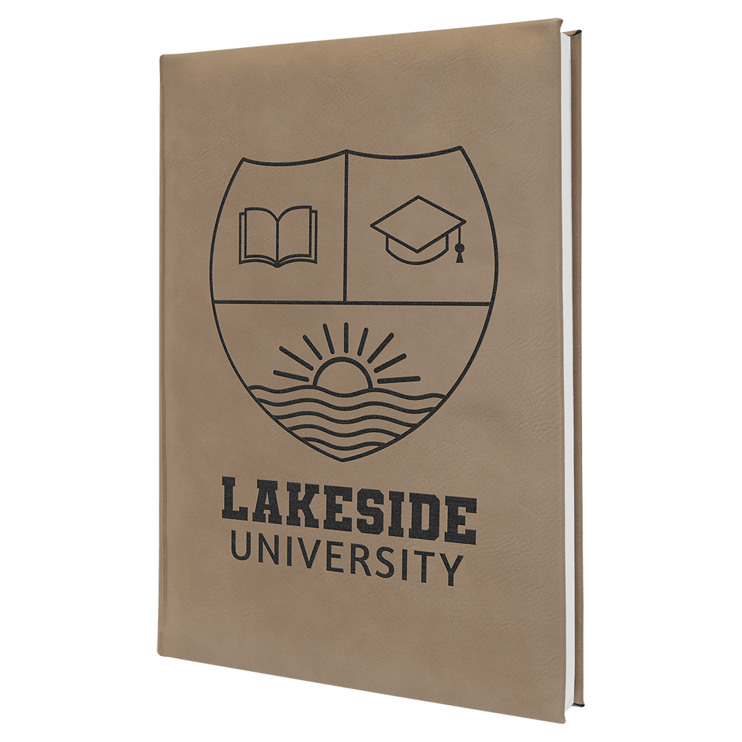 Personalized Light Brown Leatherette Journal - Leatherette
