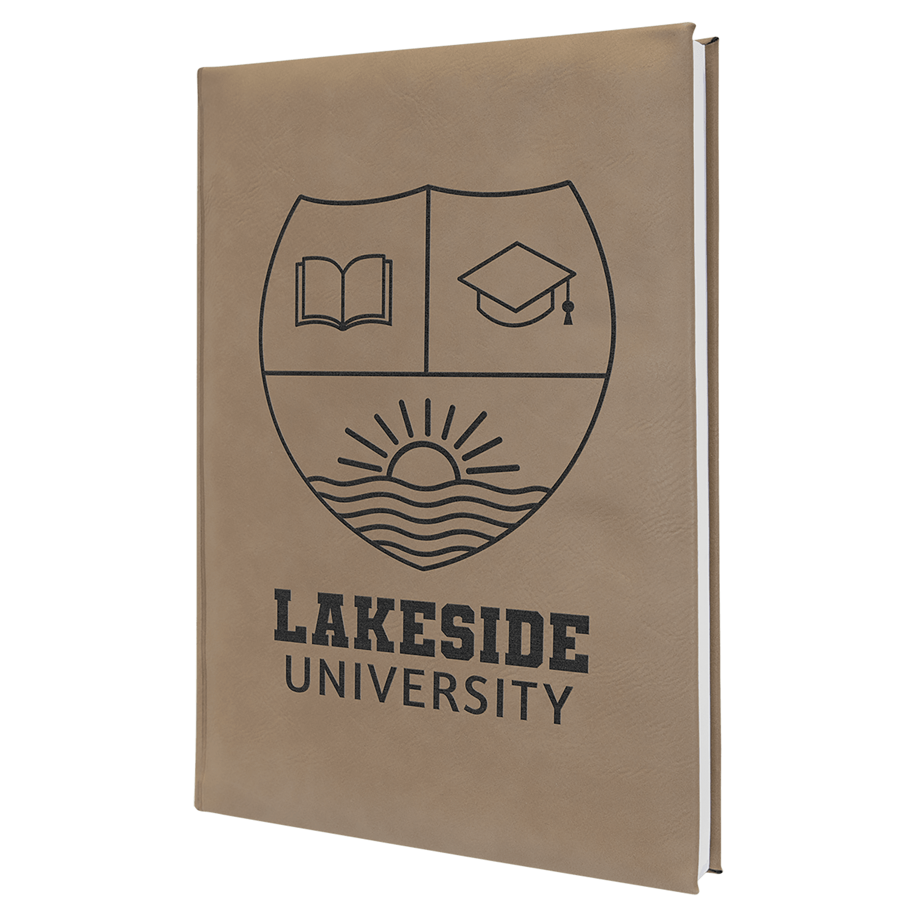 Personalized Light Brown Leatherette Journal - Leatherette