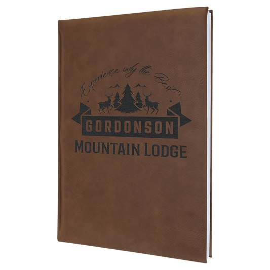 Personalized Dark Brown Leatherette Journal - Leatherette
