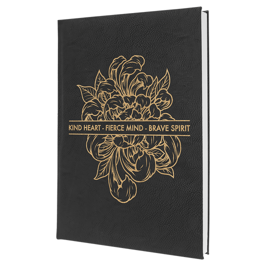 Personalized Black/Gold Leatherette Journal - Leatherette