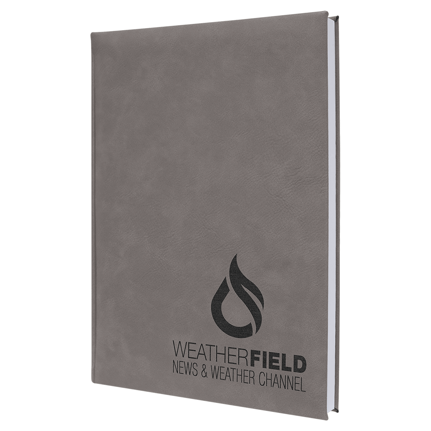 Personalized Gray Leatherette Journal - Leatherette